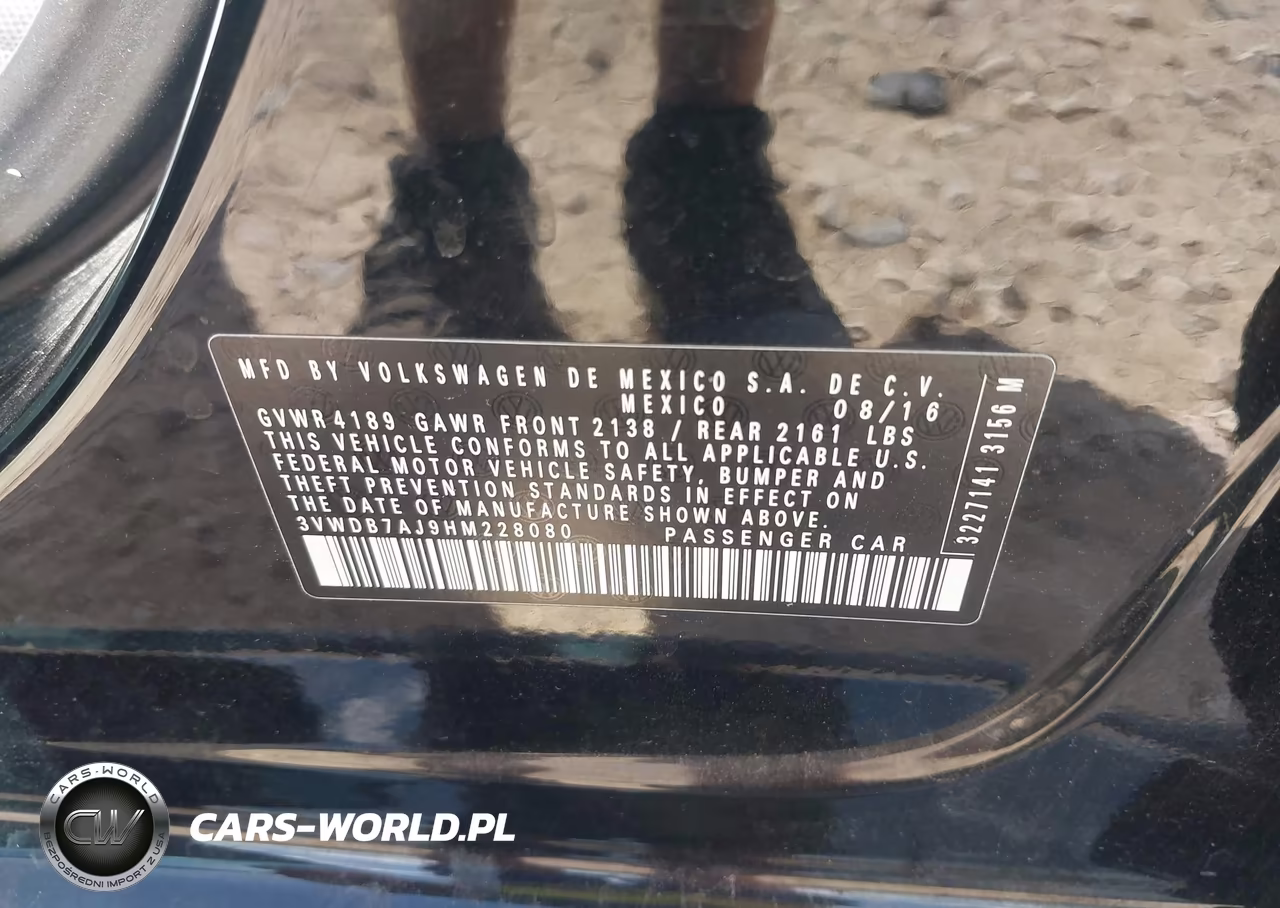 2017 Volkswagen Jetta 1.4T Se VIN:3VWDB7AJ9HM228080 - 9
