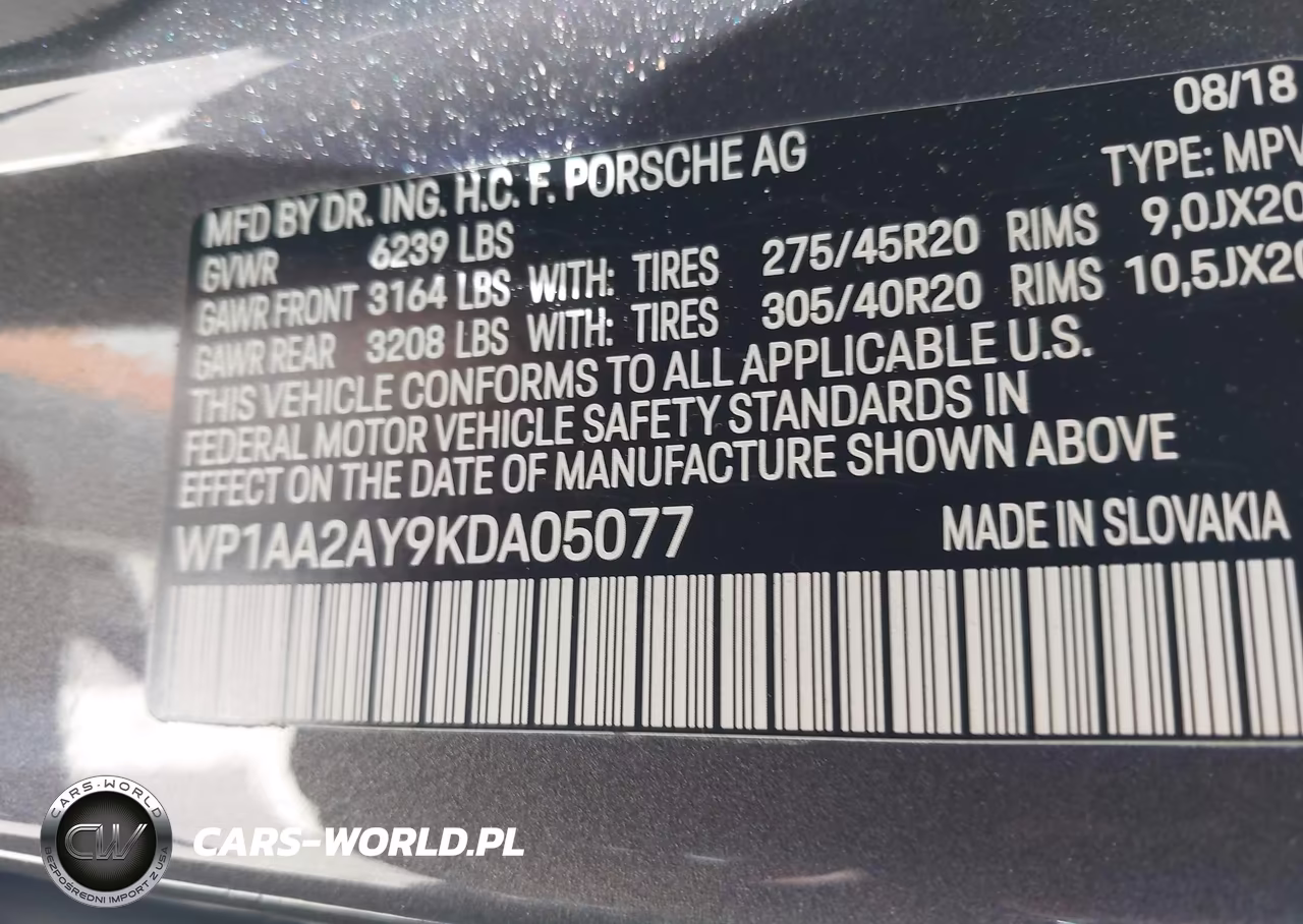 2019 Porsche Cayenne VIN:WP1AA2AY9KDA05077 - 9
