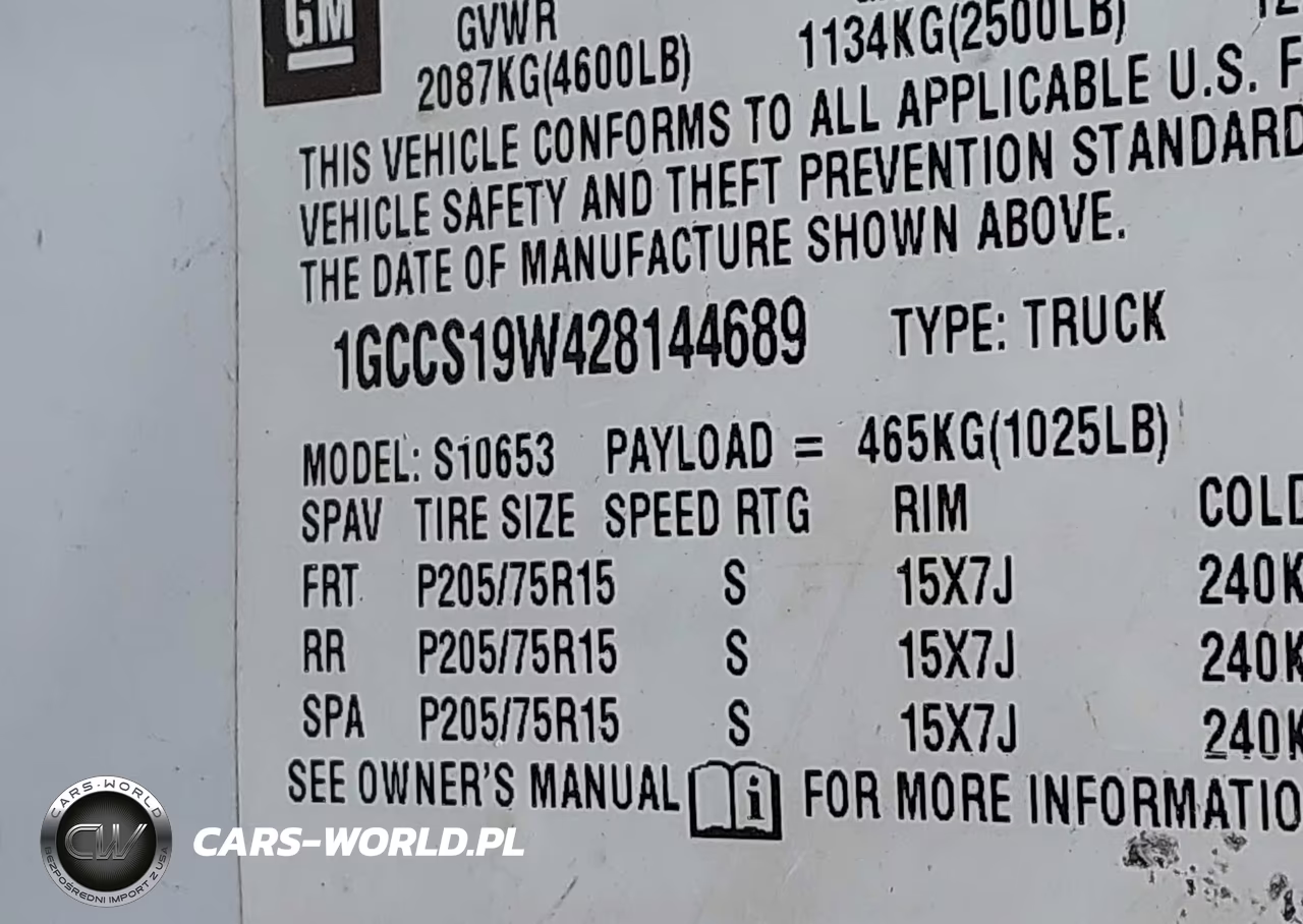 2002 Chevrolet S-10 Ls VIN:1GCCS19W428144689 - 9