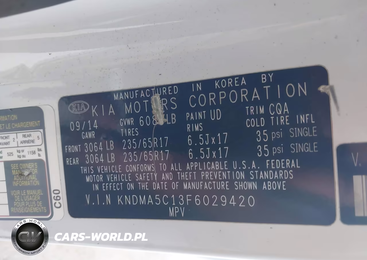2015 Kia Sedona L VIN:KNDMA5C13F6029420 - 9