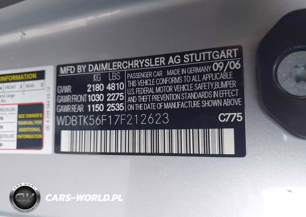 2007 Mercedes-Benz Clk 350 VIN:WDBTK56F17F212623 - 9