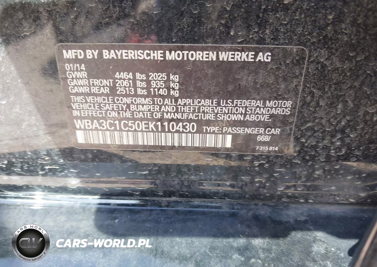 2014 BMW 328I VIN:WBA3C1C50EK110430 - 9