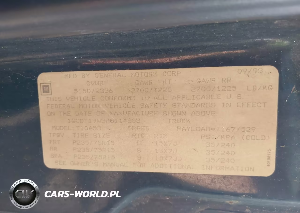1994 Chevrolet S Truck S10 VIN:1GCDT19W3R8114658 - 9