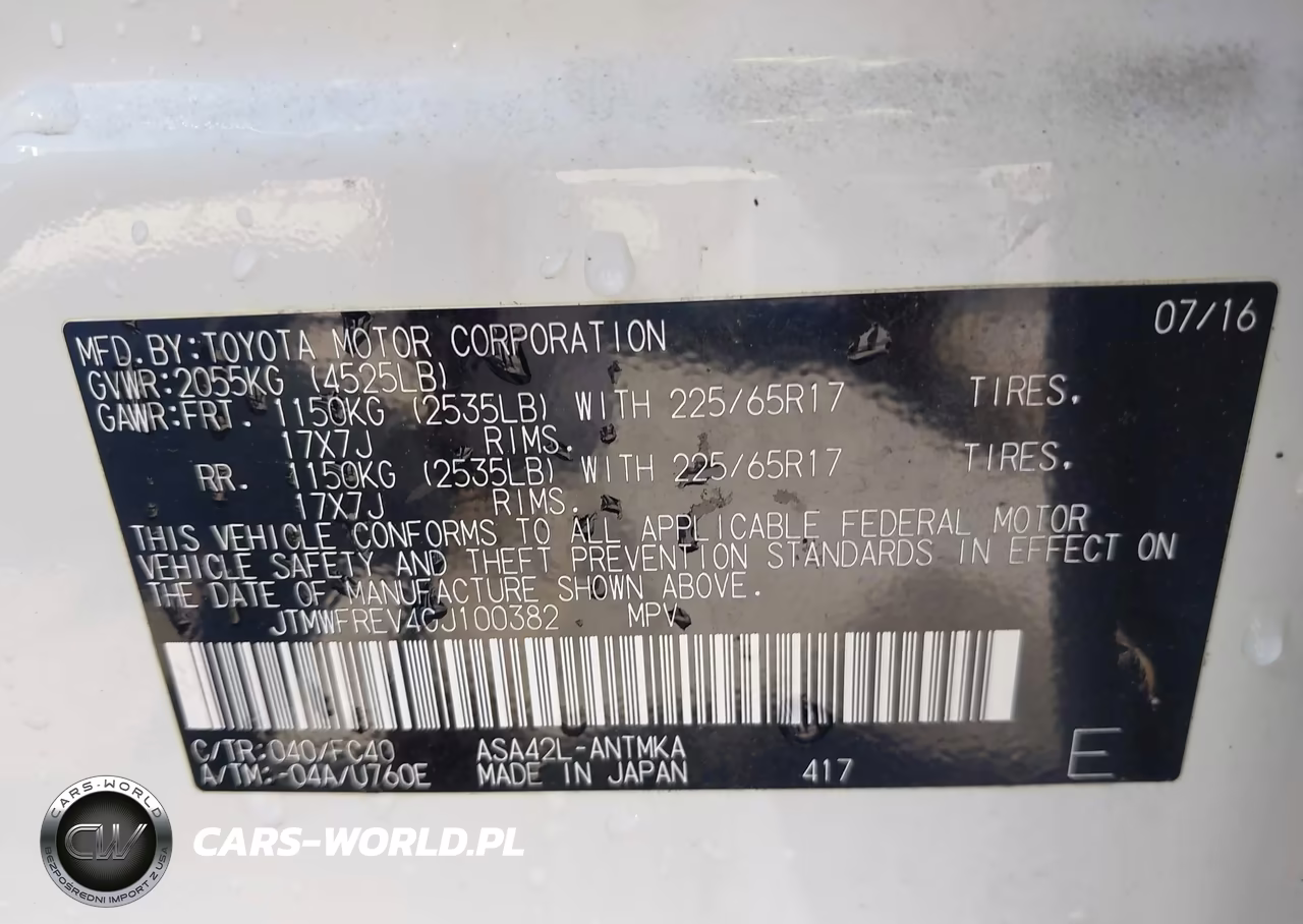 2016 Toyota Rav4 Xle VIN:JTMWFREV4GJ100382 - 9