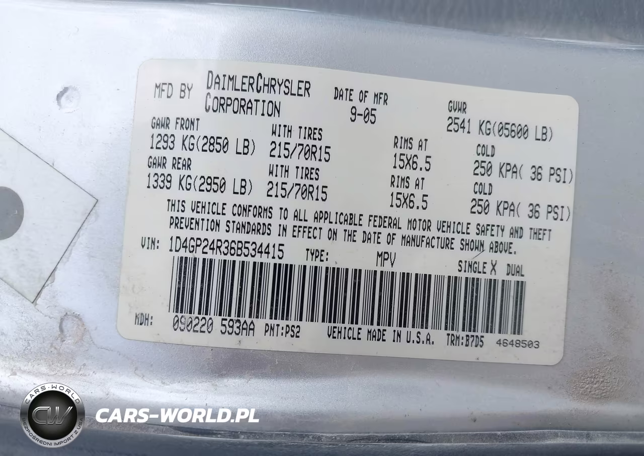 2006 Dodge Grand Caravan Se VIN:1D4GP24R36B534415 - 9