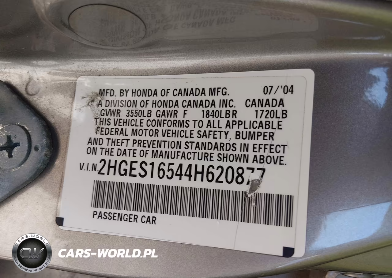 2004 Honda Civic Lx VIN:2HGES16544H620877 - 9