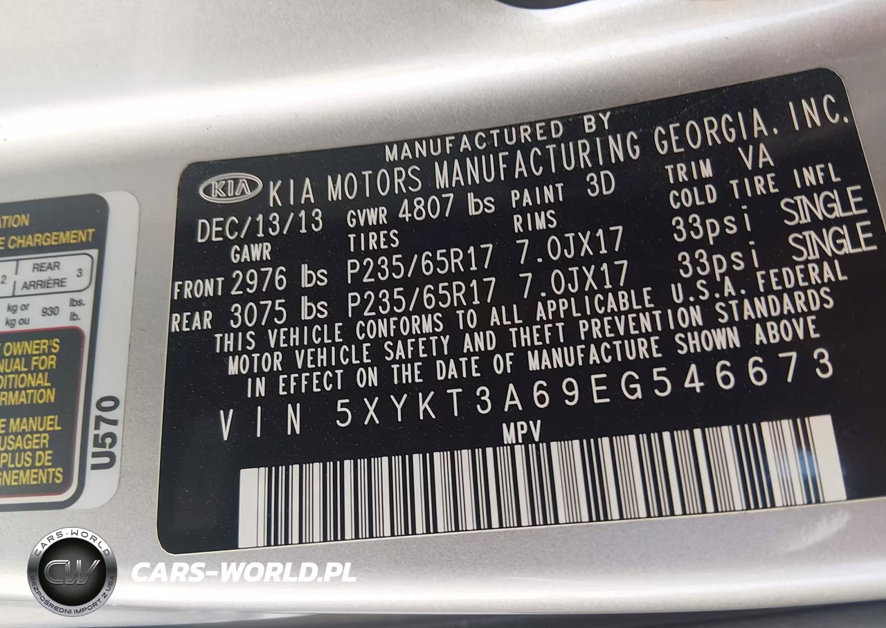 2014 Kia Sorento Lx VIN:5XYKT3A69EG546673 - 9