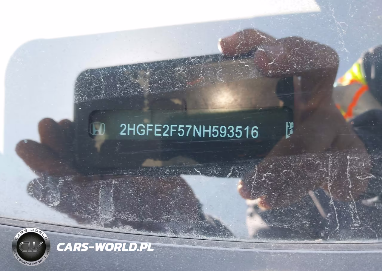 2022 Honda Civic Sport VIN:2HGFE2F57NH593516 - 9