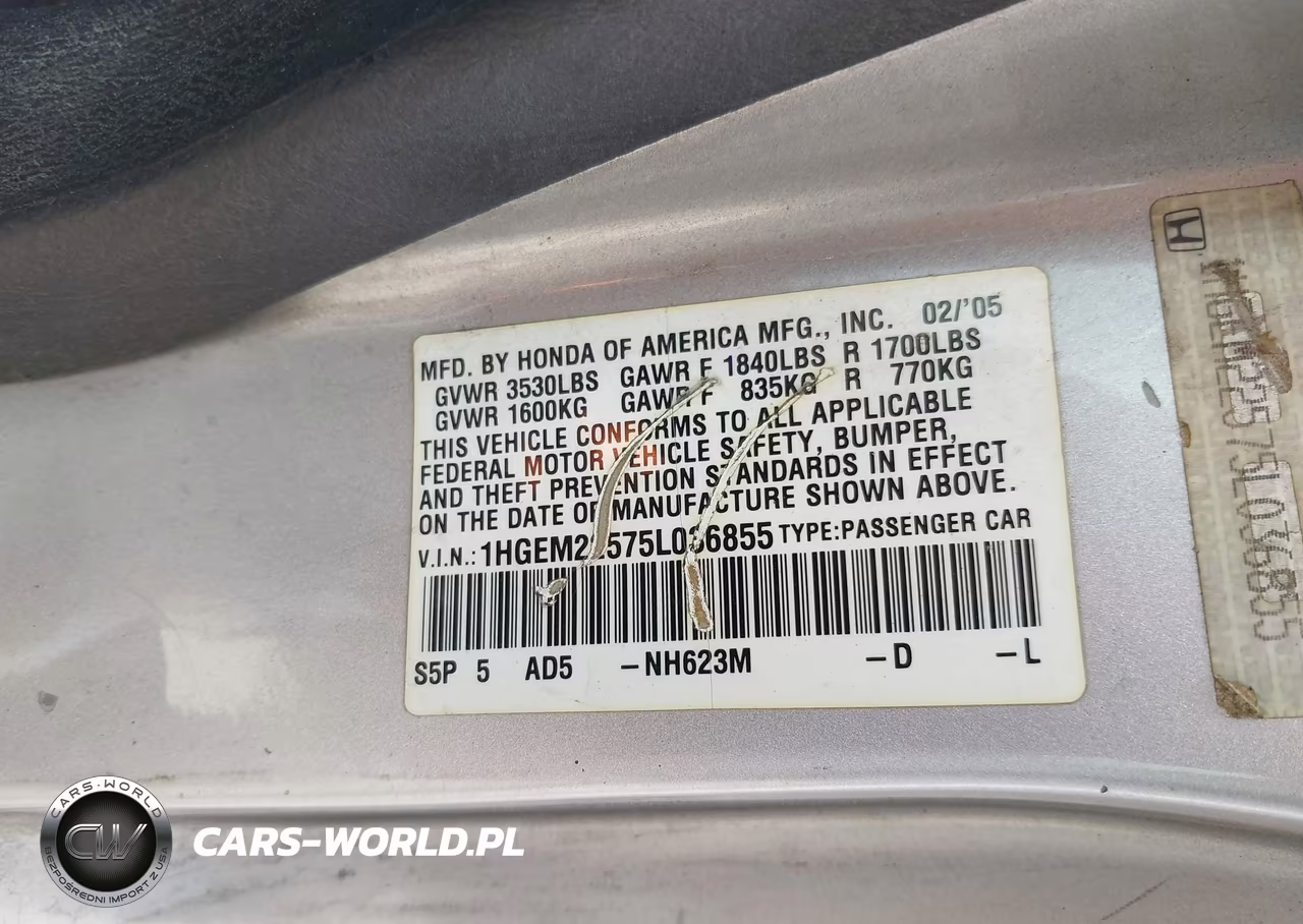 2005 Honda Civic Lx VIN:1HGEM22575L036855 - 9
