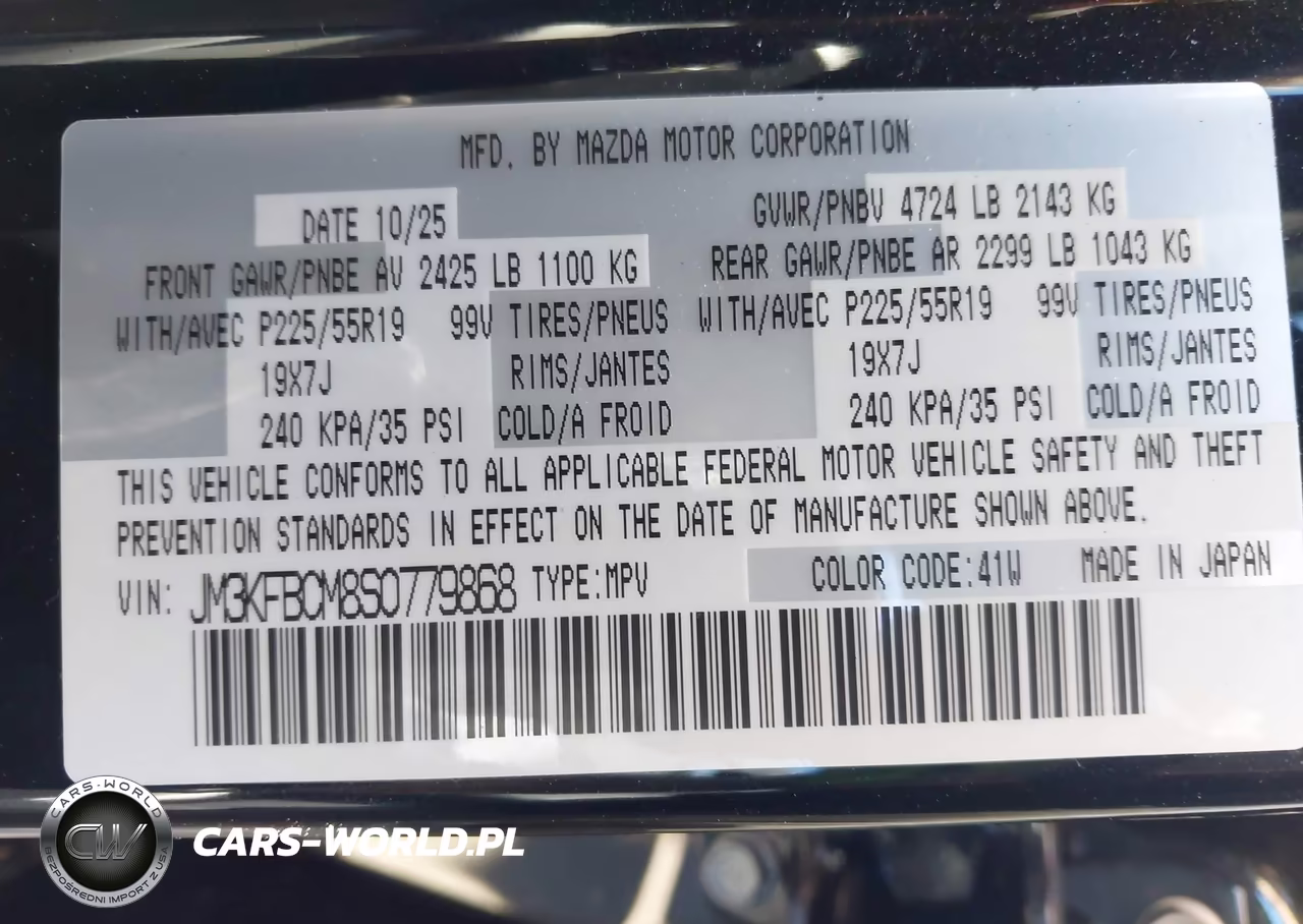 2025 Mazda Cx-5 2.5 S Carbon Edition VIN:JM3KFBCM8S0779868 - 9
