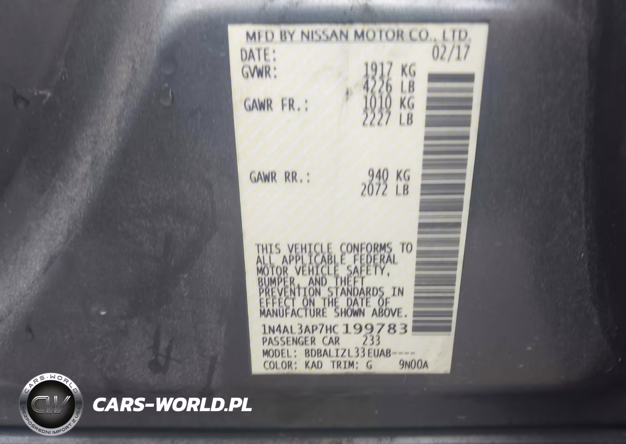 2017 Nissan Altima 2.5 Sv VIN:1N4AL3AP7HC199783 - 9