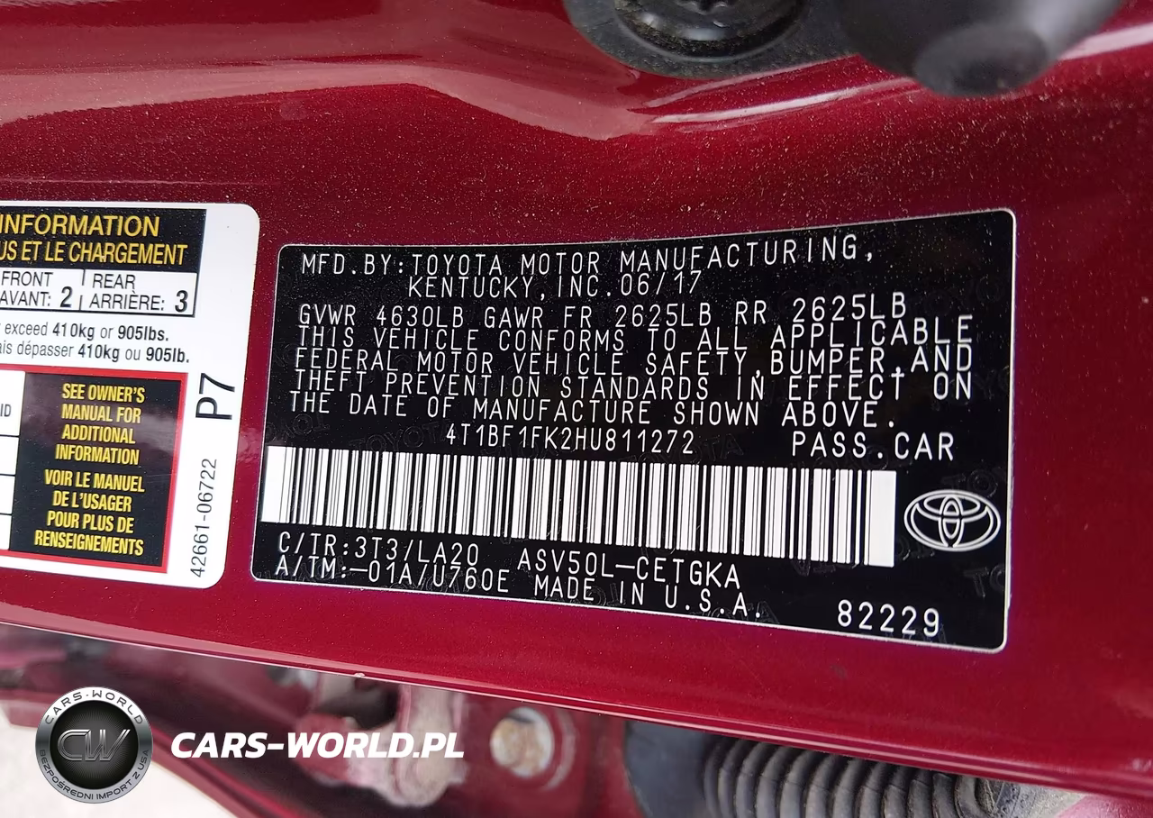 2017 Toyota Camry Xle VIN:4T1BF1FK2HU811272 - 9