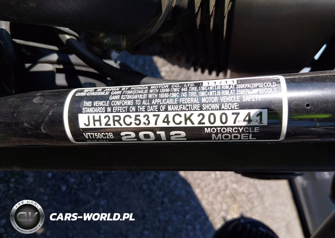 2012 Honda Vt750 C2B VIN:JH2RC5374CK200741 - 10