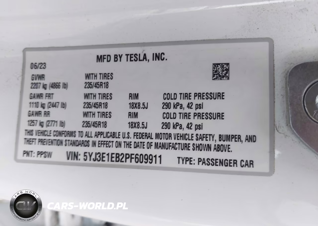 2023 Tesla Model 3 Long Range Dual Motor All-Wheel Drive VIN:5YJ3E1EB2PF609911 - 9