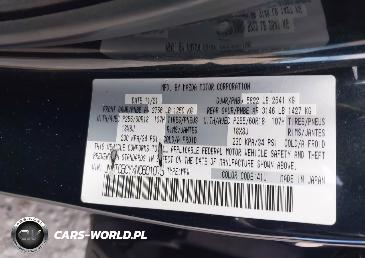 2022 Mazda Cx-9 Touring VIN:JM3TCBCYXN0601075 - 9
