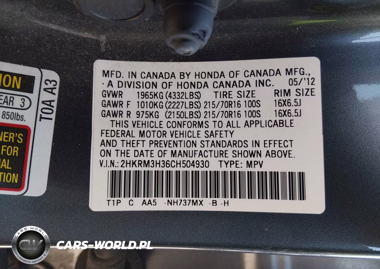 2012 Honda Cr-V Lx VIN:2HKRM3H36CH504930 - 9