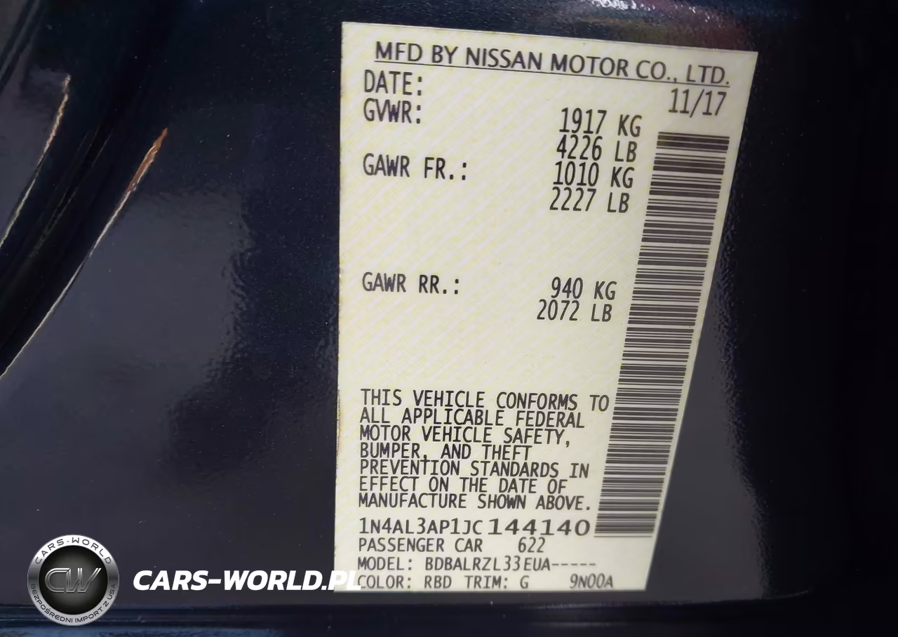 2018 Nissan Altima 2.5 Sl VIN:1N4AL3AP1JC144140 - 9