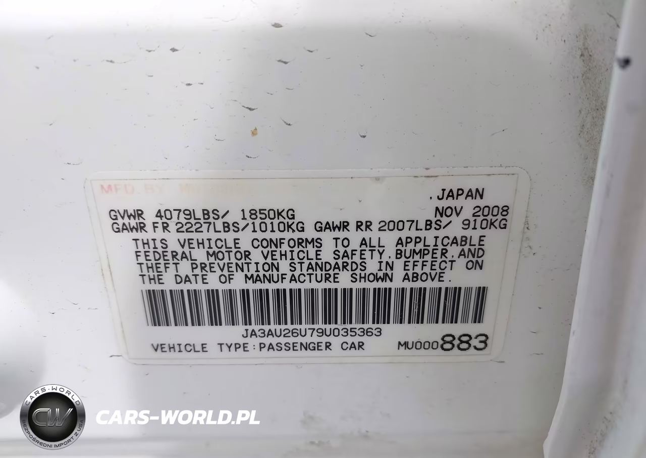 2009 Mitsubishi Lancer Es-Es-Sport VIN:JA3AU26U79U035363 - 9