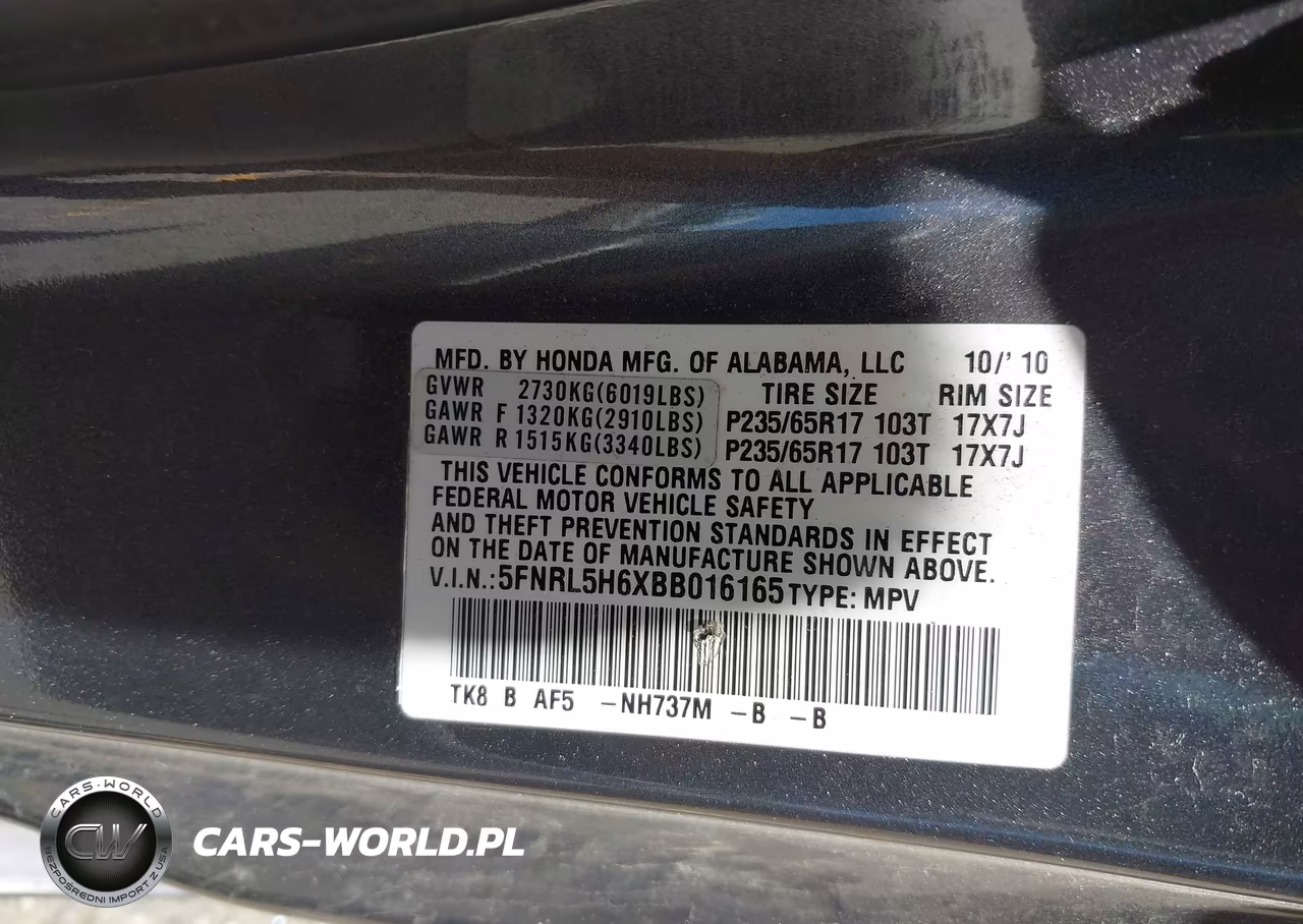 2011 Honda Odyssey Ex-L VIN:5FNRL5H6XBB016165 - 9