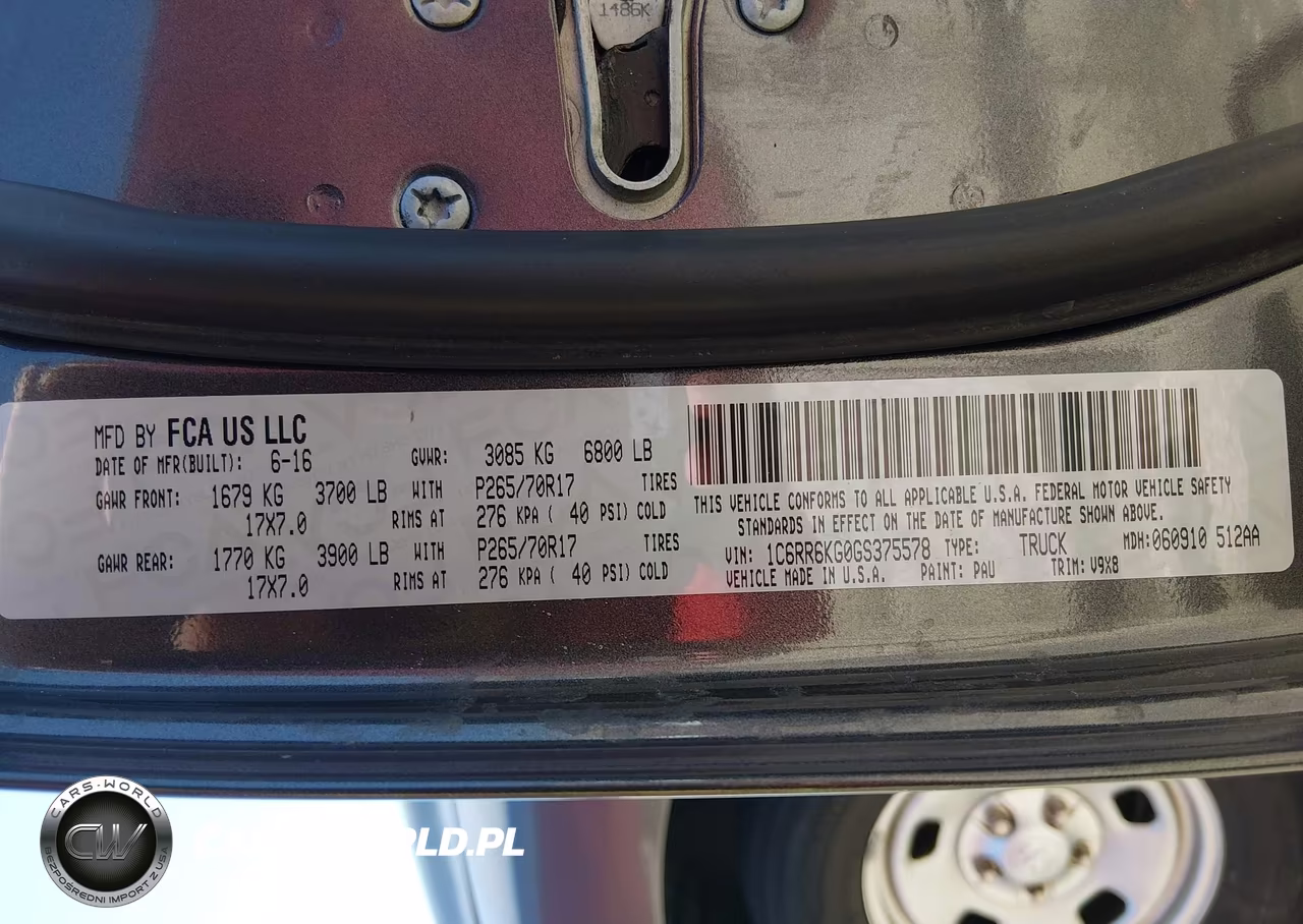 2016 Ram 1500 Tradesman VIN:1C6RR6KG0GS375578 - 9