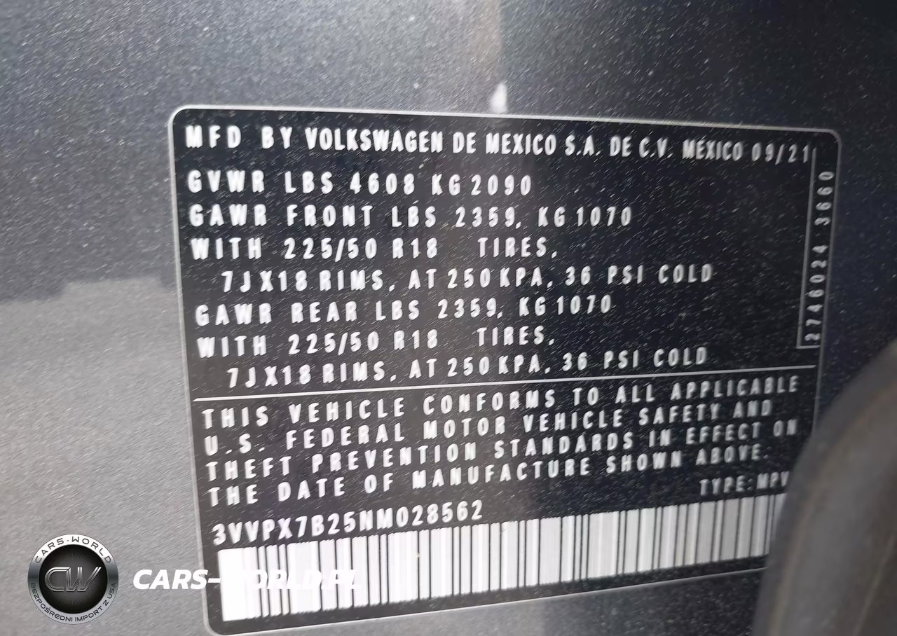 2022 Volkswagen Taos 1.5T Se VIN:3VVPX7B25NM028562 - 9