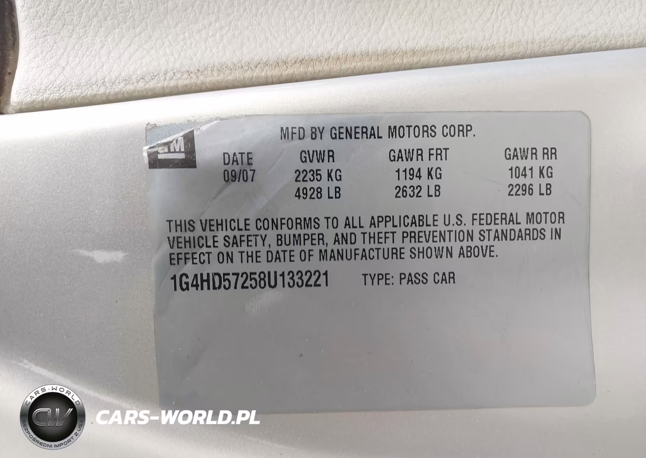 2008 Buick Lucerne Cxl VIN:1G4HD57258U133221 - 9