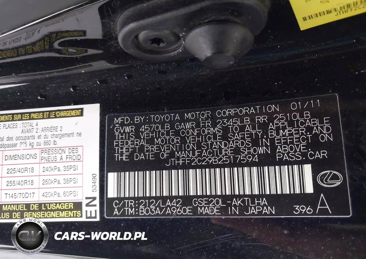 2011 Lexus Is 250C VIN:JTHFF2C29B2517594 - 9