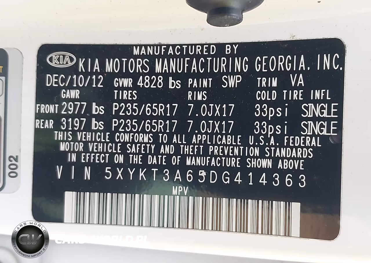 2013 Kia Sorento Lx VIN:5XYKT3A65DG414363 - 9