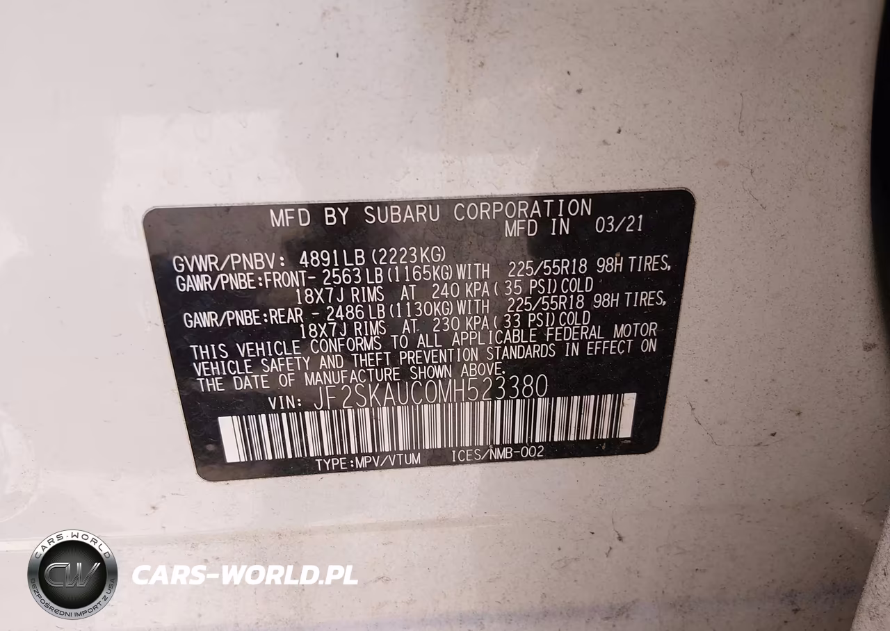2021 Subaru Forester Limited VIN:JF2SKAUC0MH523380 - 9