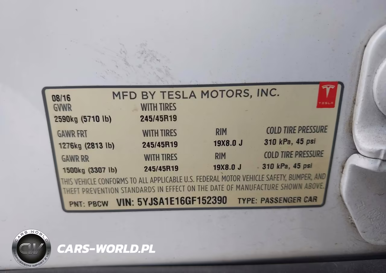 2016 Tesla Model S 60-70-75-85 VIN:5YJSA1E16GF152390 - 9