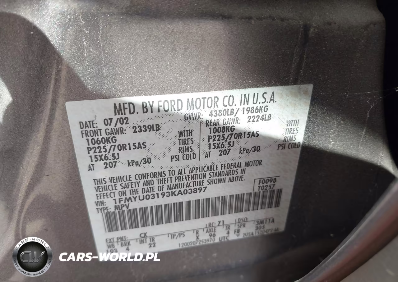2003 Ford Escape Xlt VIN:1FMYU03193KA03897 - 9