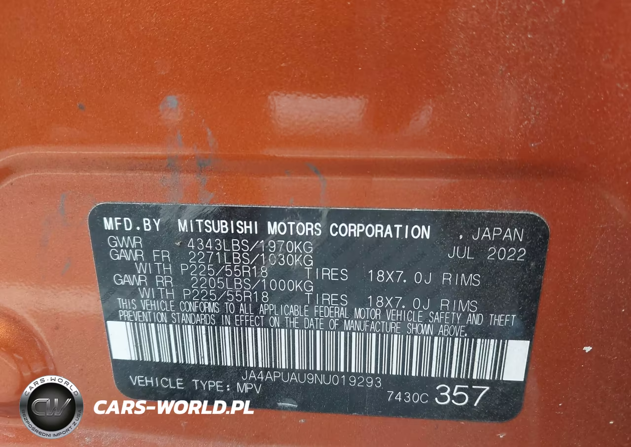 2022 Mitsubishi Outlander Sport 2.0 Be 2Wd-2.0 Es 2Wd-2.0 Le 2Wd-2.0 S 2Wd VIN:JA4APUAU9NU019293 - 9