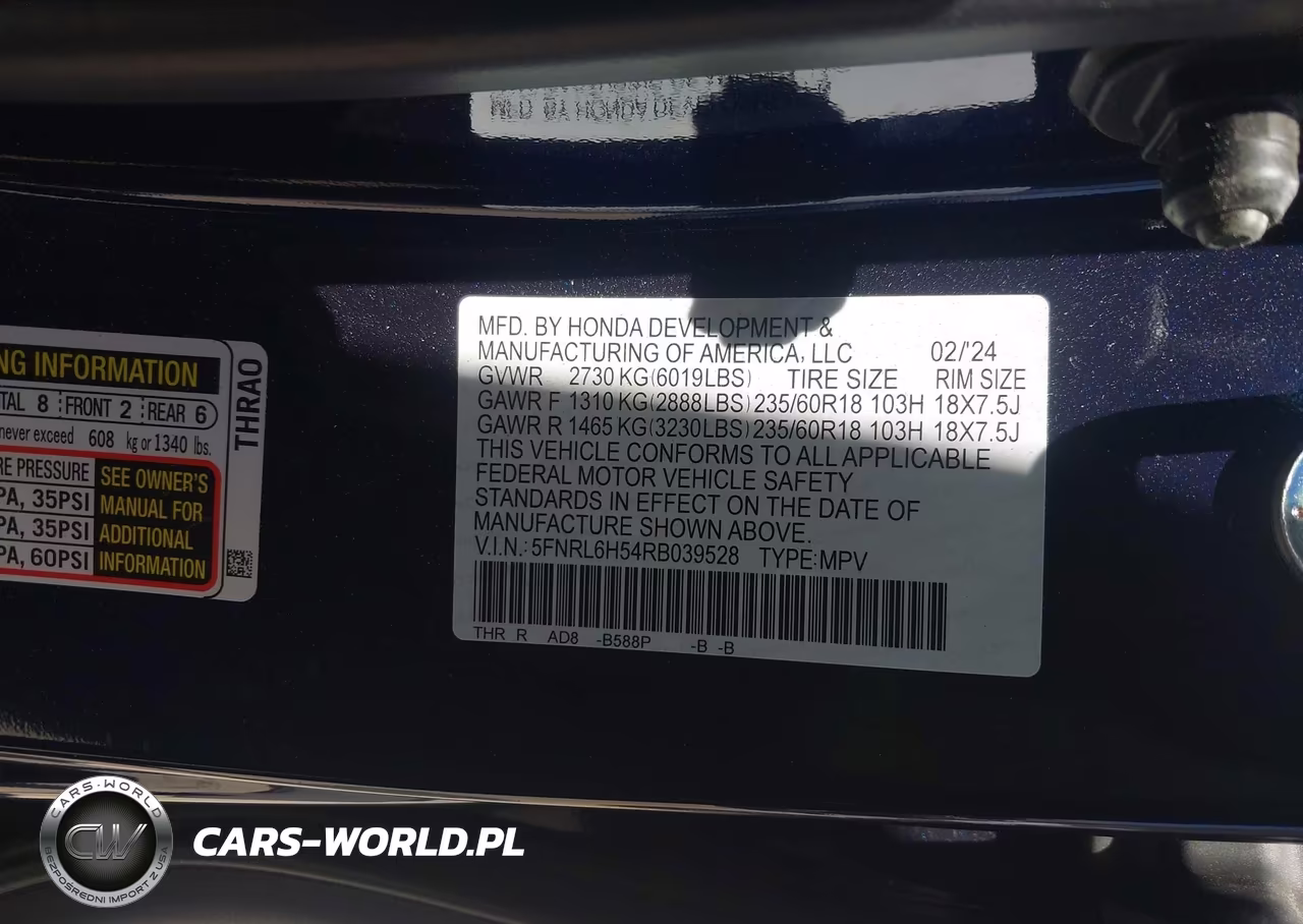 2024 Honda Odyssey Ex VIN:5FNRL6H54RB039528 - 9