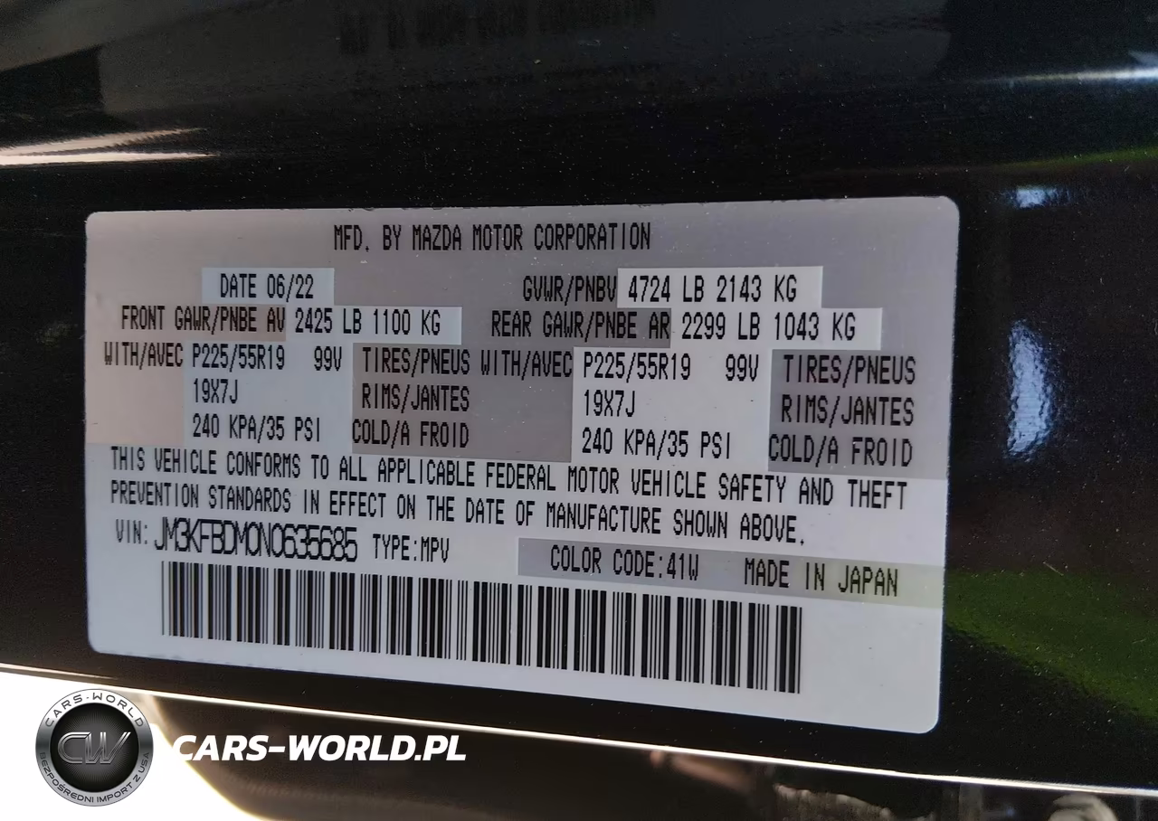 2022 Mazda Cx-5 2.5 S Premium VIN:JM3KFBDM0N0635685 - 9
