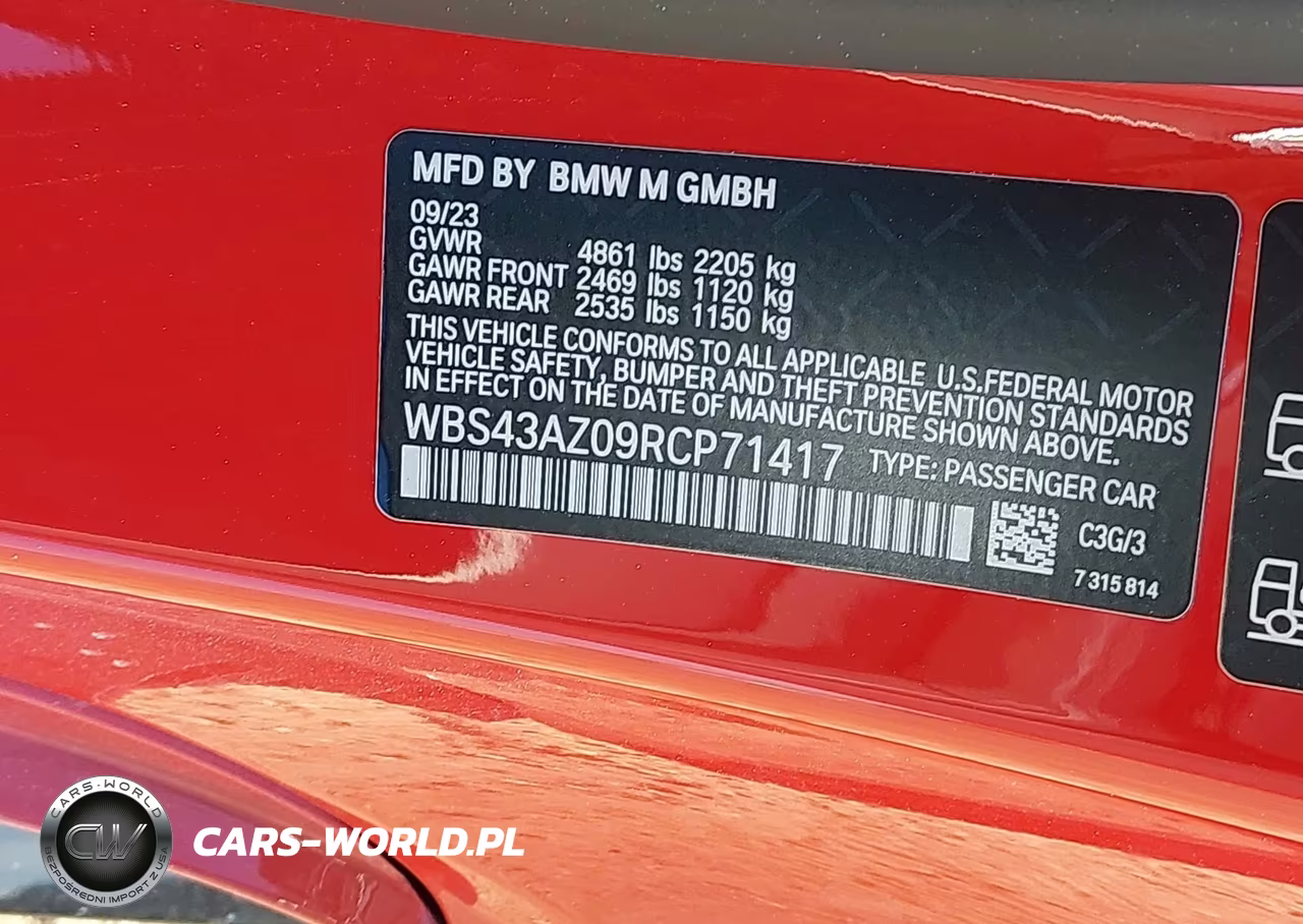 2024 BMW M4 Competition xDrive VIN:WBS43AZ09RCP71417 - 9
