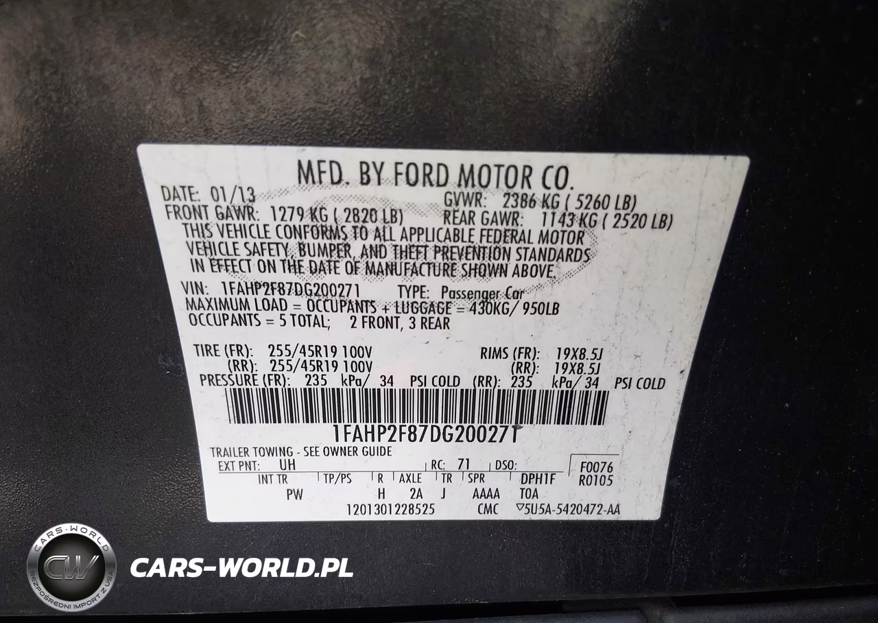 2013 Ford Taurus Limited VIN:1FAHP2F87DG200271 - 9