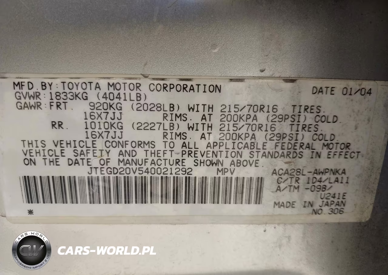 2004 Toyota Rav4 VIN:JTEGD20V540021292 - 9