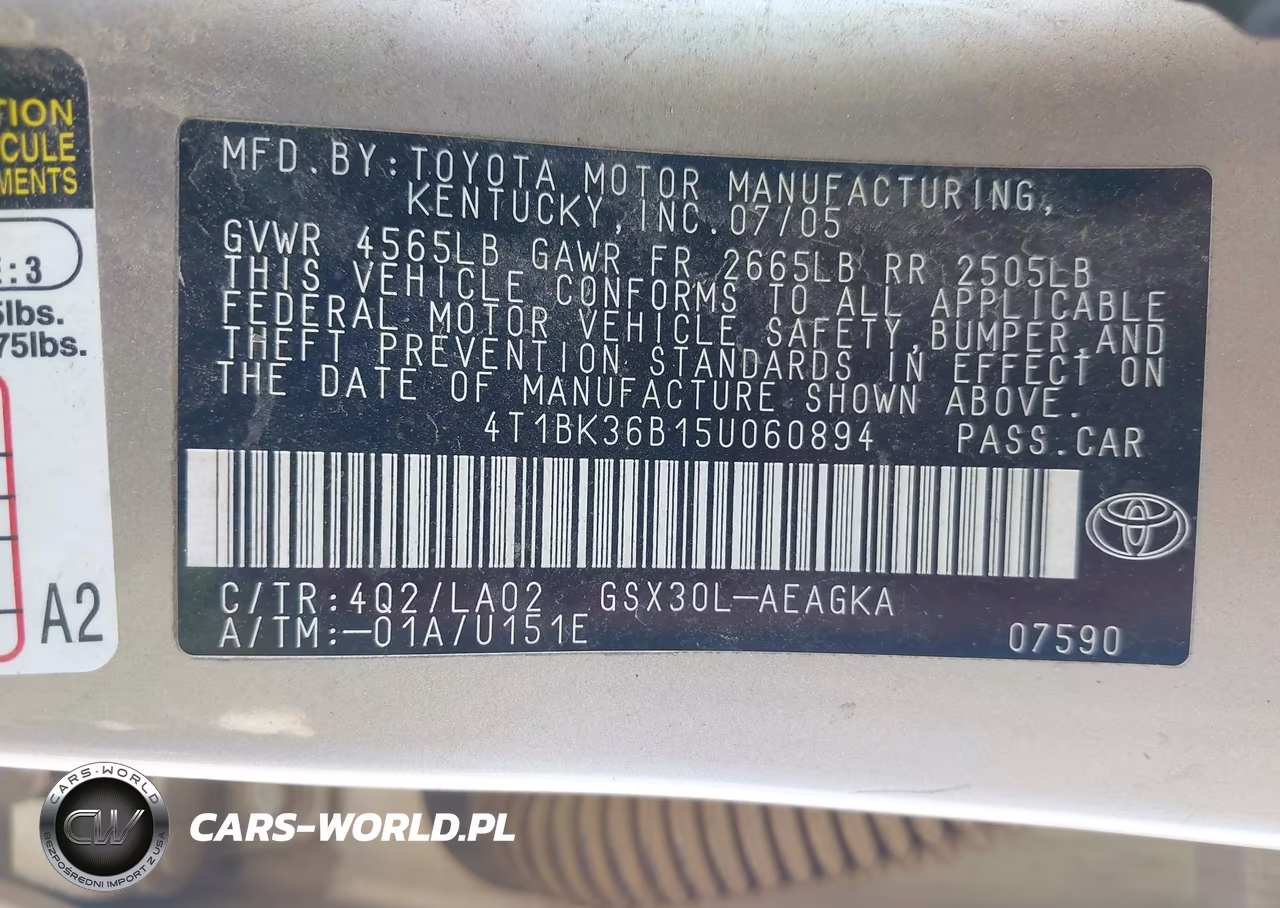 2005 Toyota Avalon Xls VIN:4T1BK36B15U060894 - 9