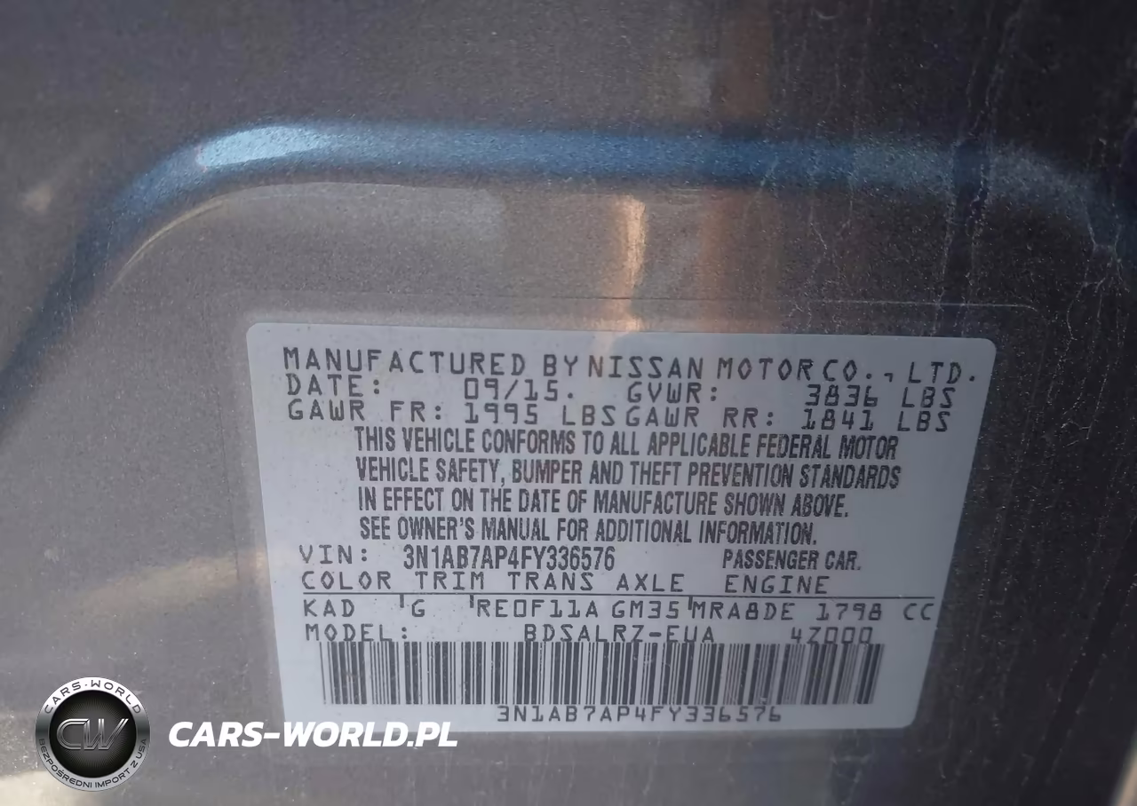 2015 Nissan Sentra Sr VIN:3N1AB7AP4FY336576 - 9