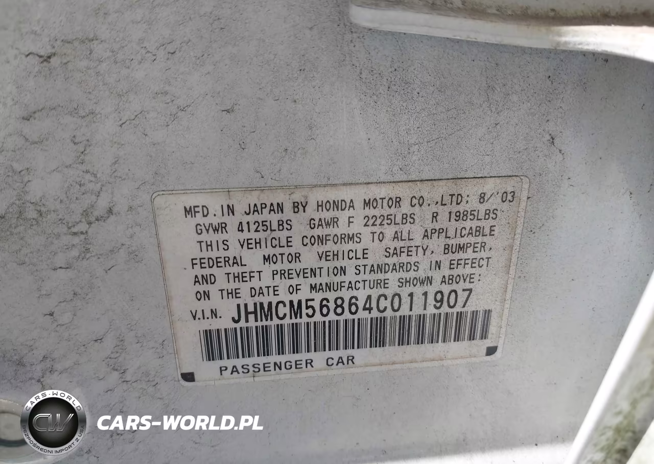 2004 Honda Accord 2.4 Ex VIN:JHMCM56864C011907 - 9