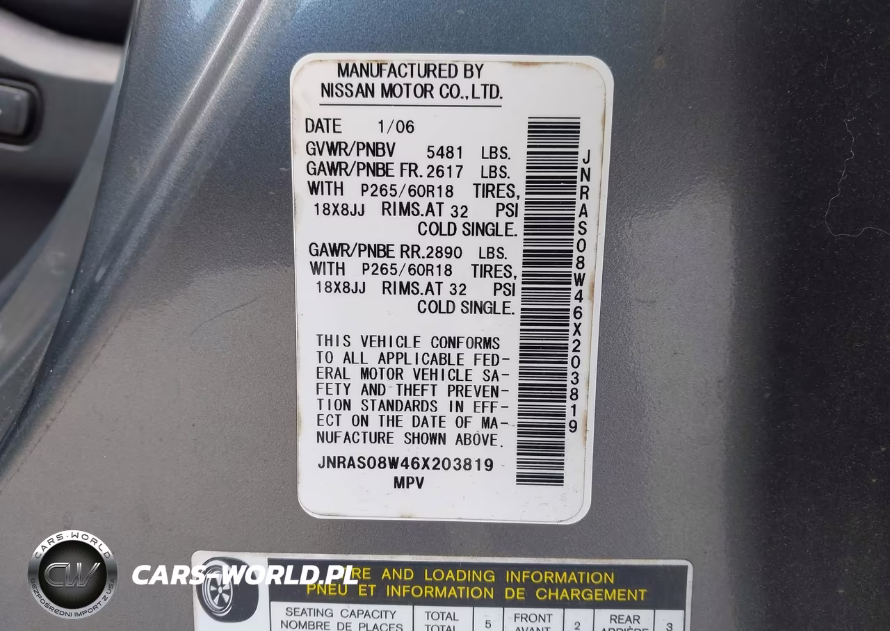 2006 Infiniti Fx35 VIN:JNRAS08W46X203819 - 9
