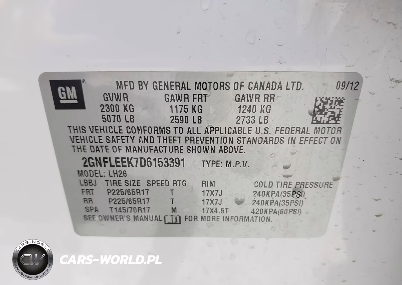 2013 Chevrolet Equinox 1Lt VIN:2GNFLEEK7D6153391 - 9