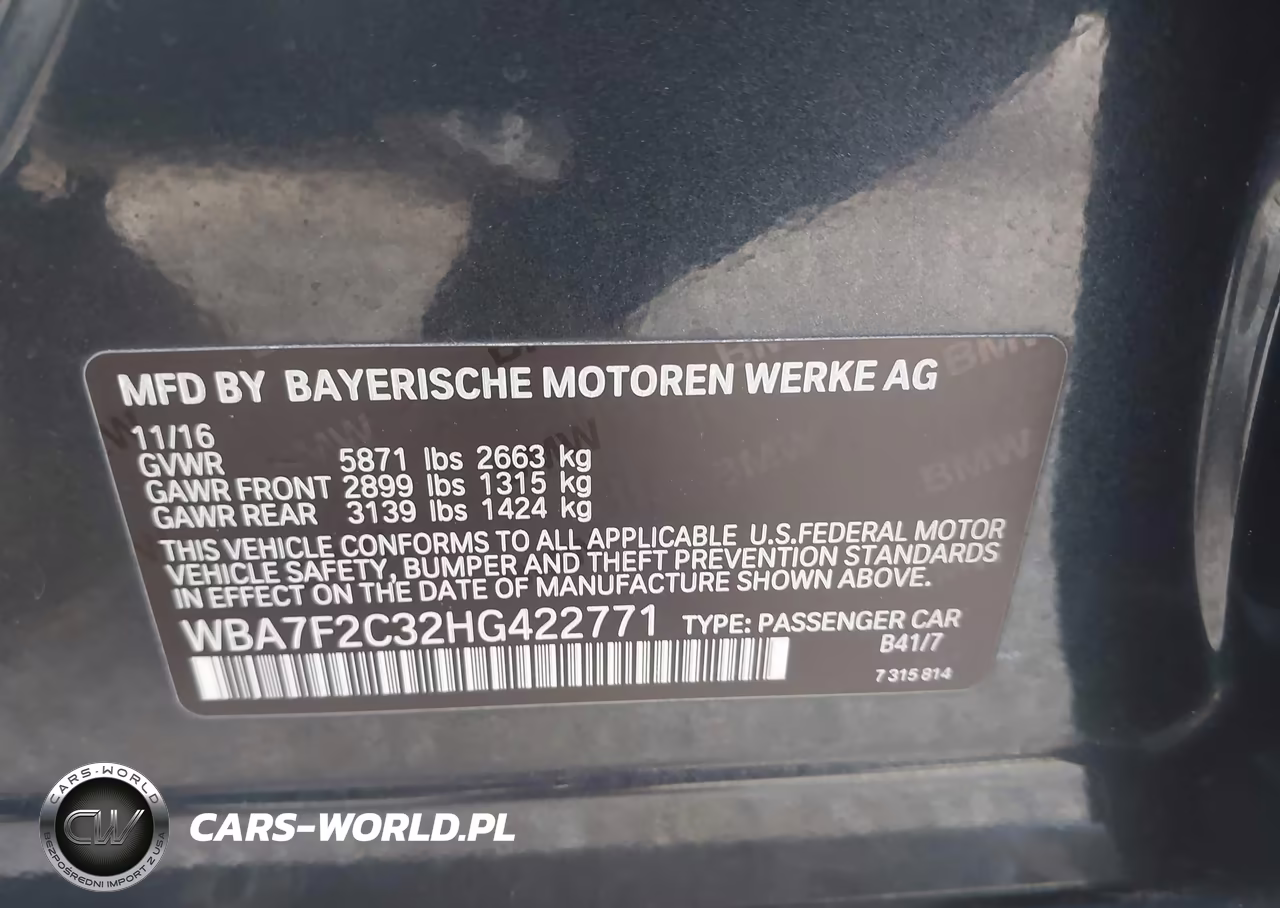 2017 BMW Alpina B7 xDrive VIN:WBA7F2C32HG422771 - 9