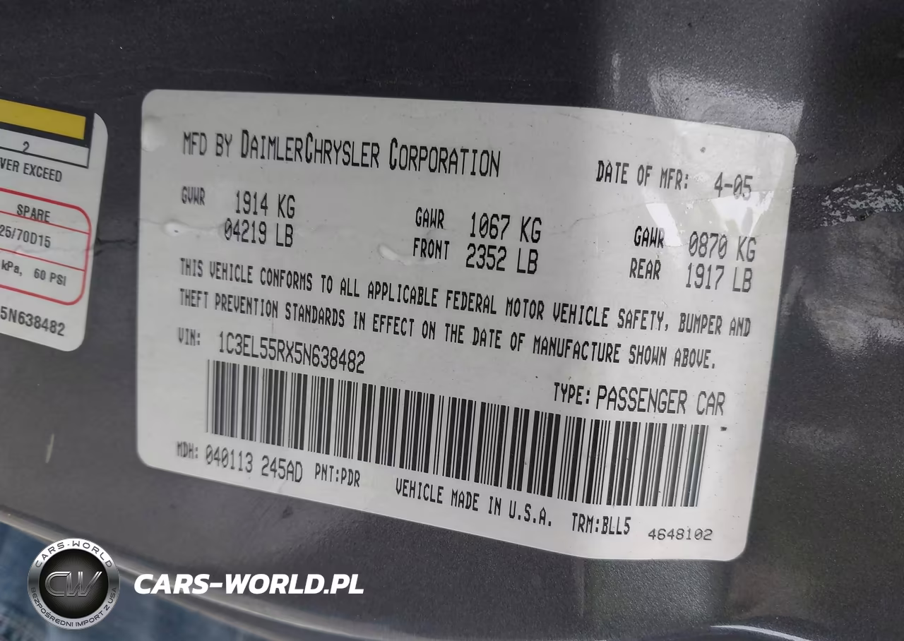 2005 Chrysler Sebring Touring VIN:1C3EL55RX5N638482 - 9