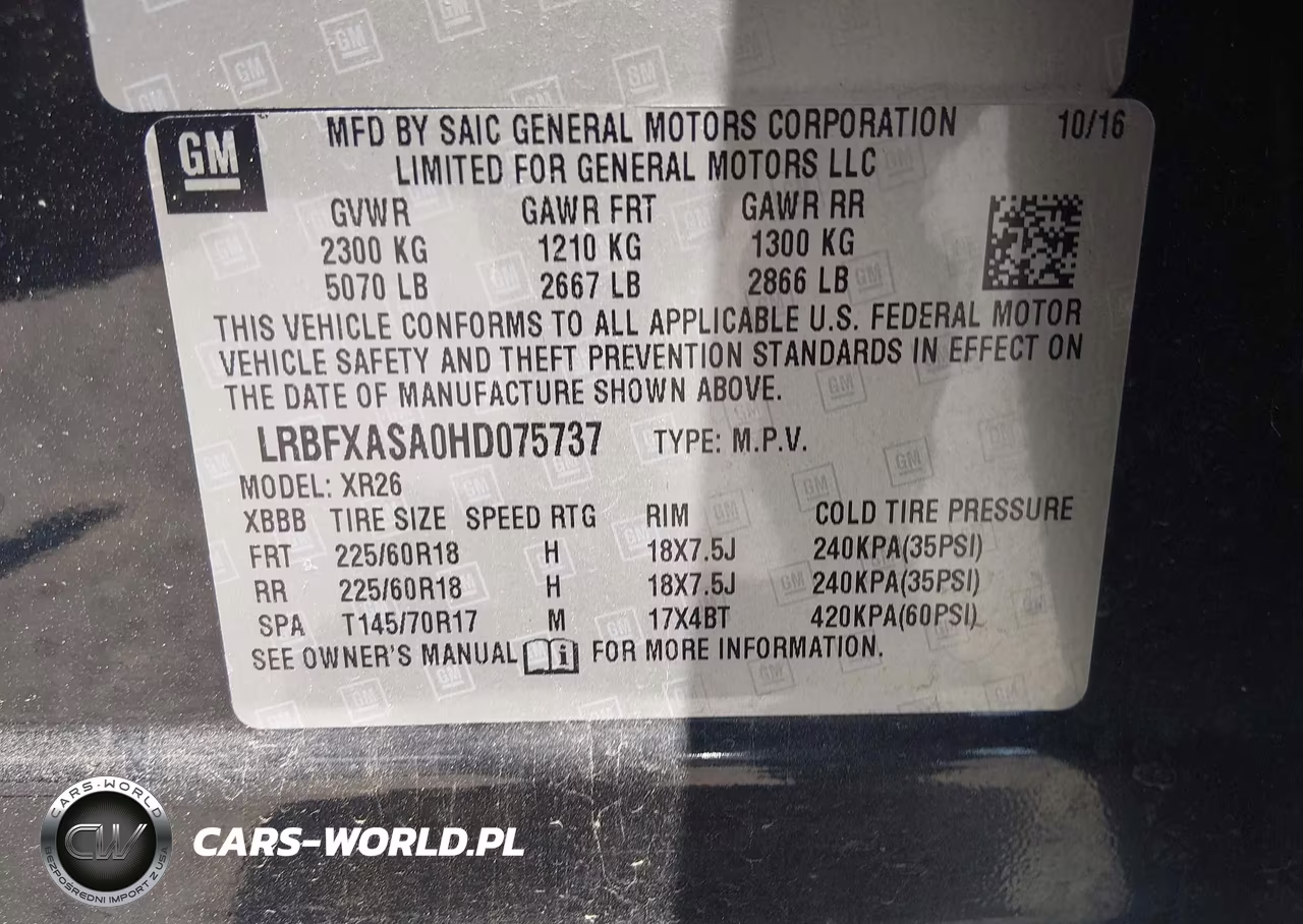 2017 Buick Envision Preferred VIN:LRBFXASA0HD075737 - 9