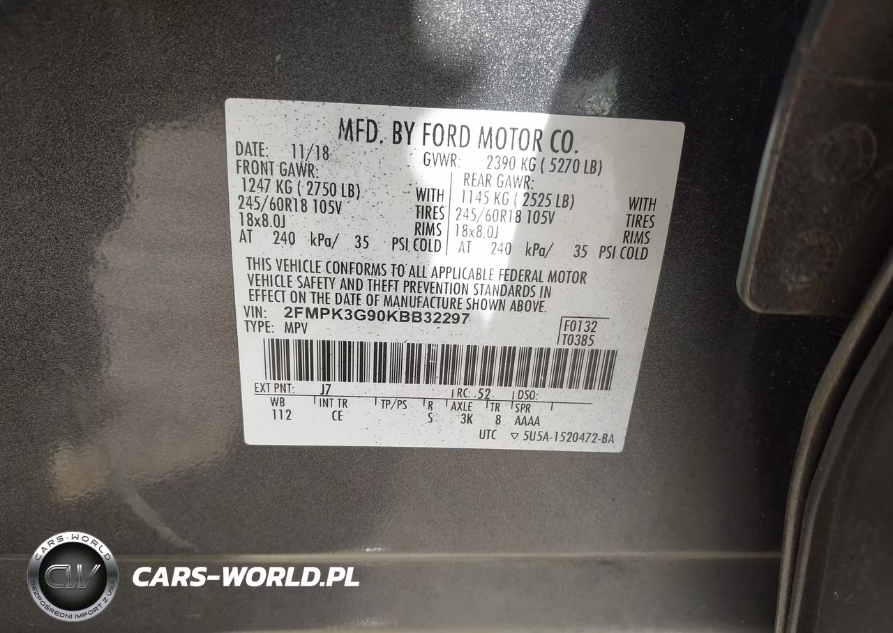 2019 Ford Edge Se VIN:2FMPK3G90KBB32297 - 9