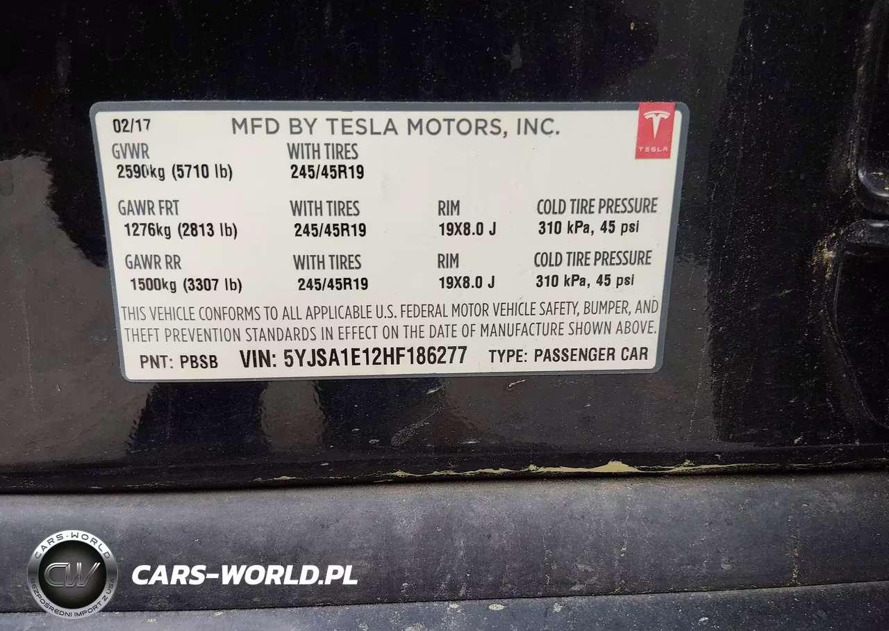 2017 Tesla Model S 60-75 VIN:5YJSA1E12HF186277 - 9