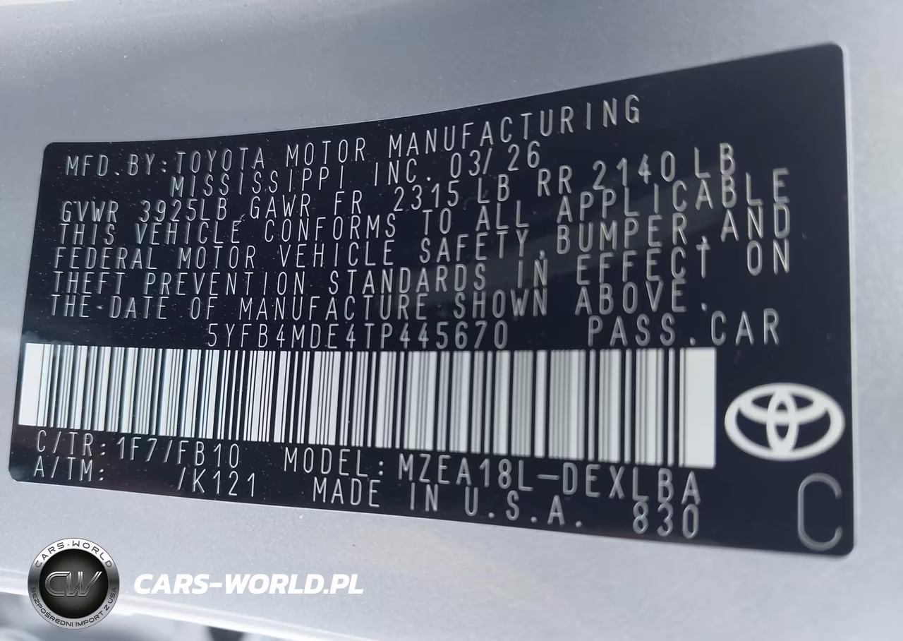 2026 Toyota Corolla Le VIN:5YFB4MDE4TP445670 - 9