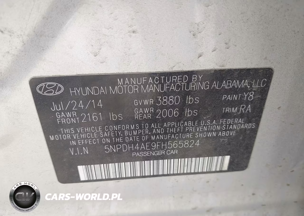2015 Hyundai Elantra Se VIN:5NPDH4AE9FH565824 - 9