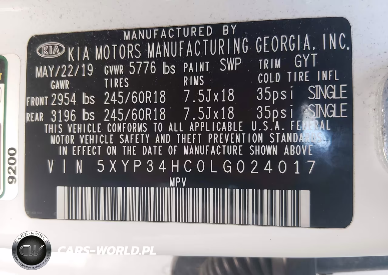 2020 Kia Telluride Ex VIN:5XYP34HC0LG024017 - 9